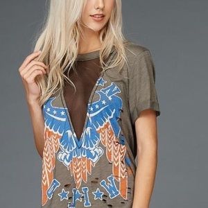 Emory Park sheer & holy top size Small